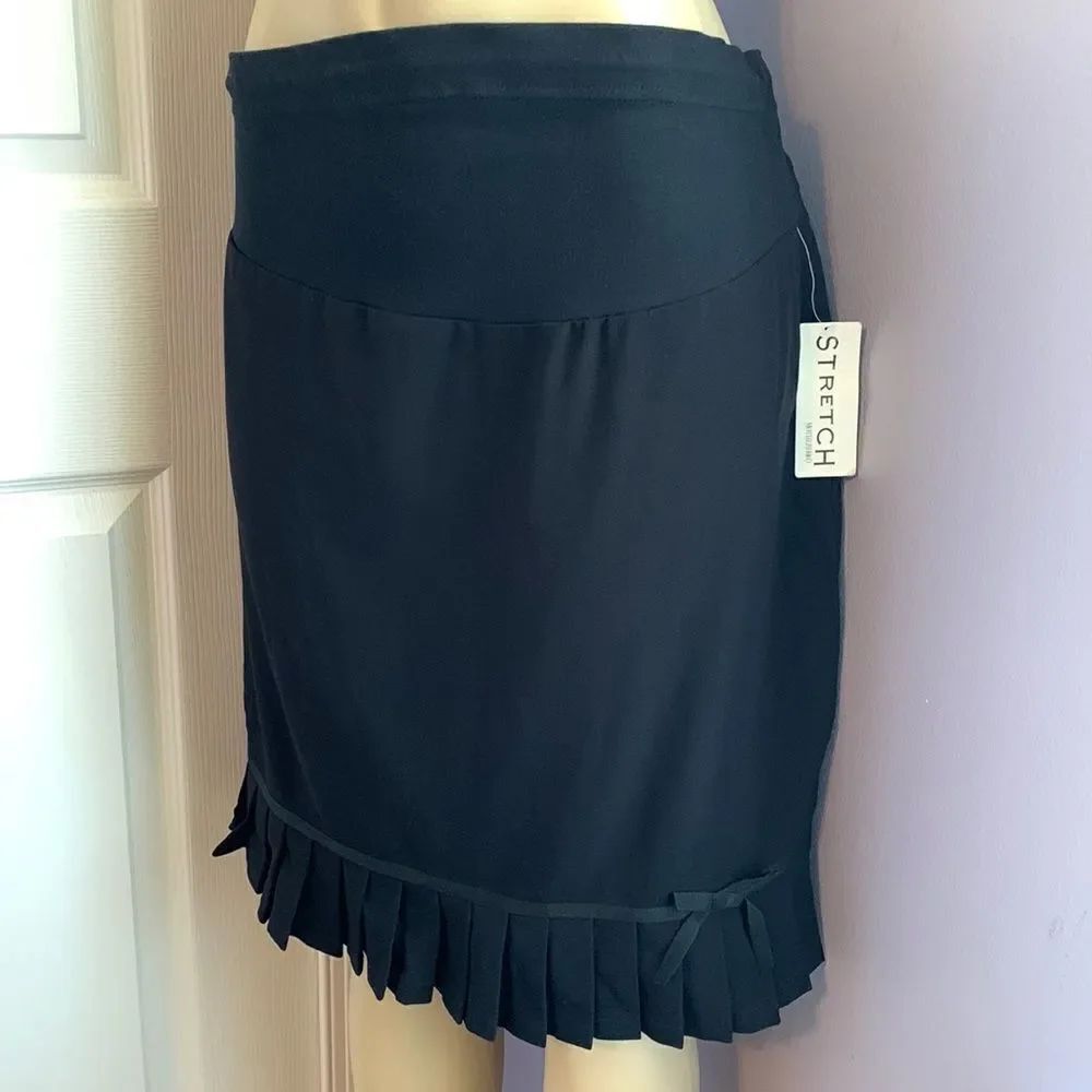 Motherhood Maternity Stretch Midi Skirt M Black